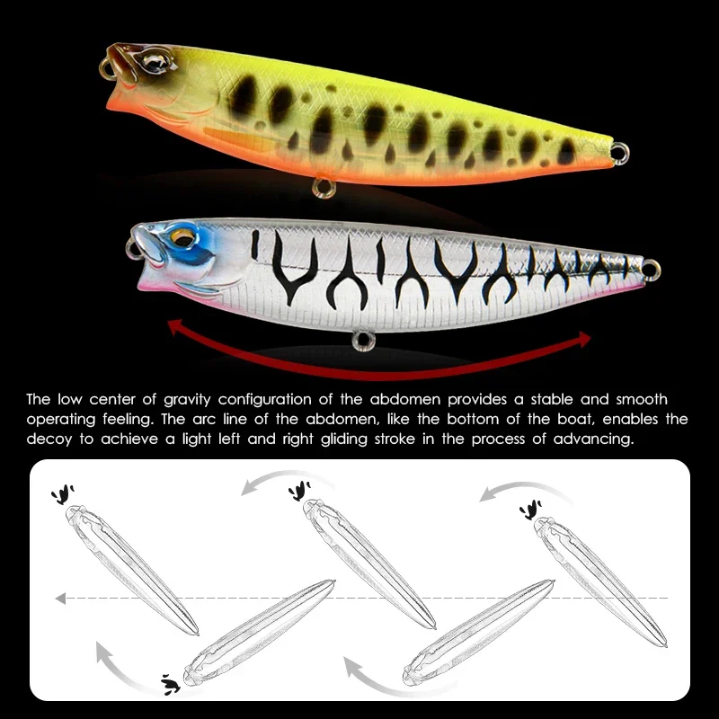 65mm 5g/90mm 10g Surface Pencil Fishing Lure Topwater Walk The Dogs Hard Baits Floating Stickbait For Bass Pike Fishing