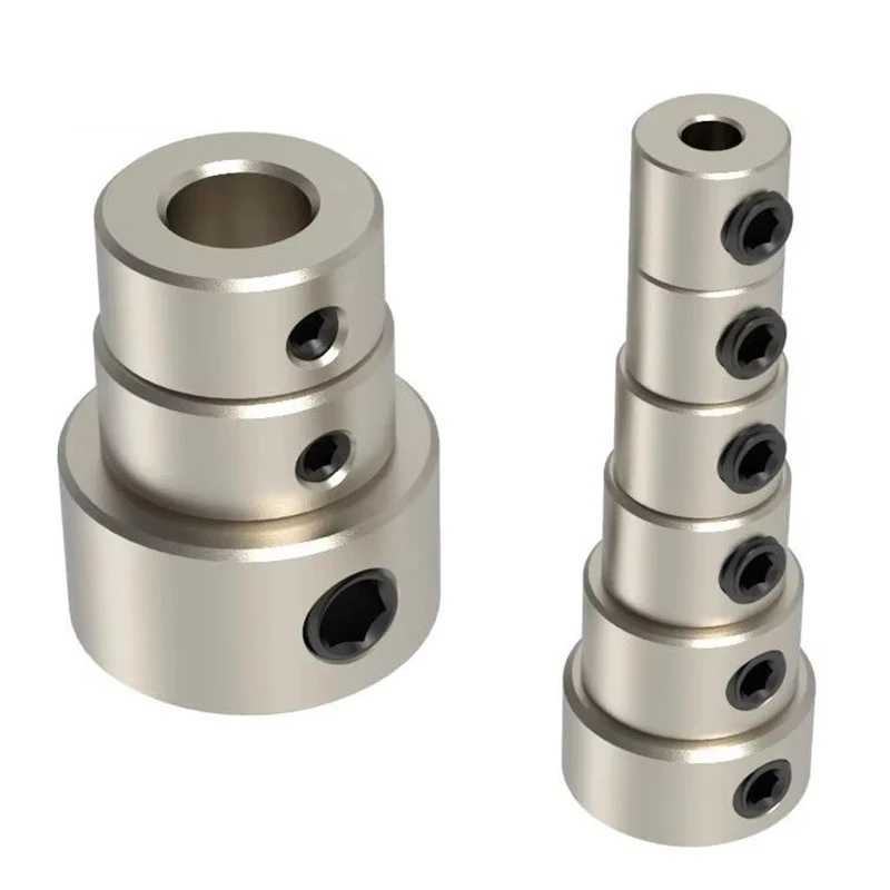 Customized Processing Services Custom CNC Turned Step Rigid Shaft Coupler, Set Screw Fastened Connecting Hub