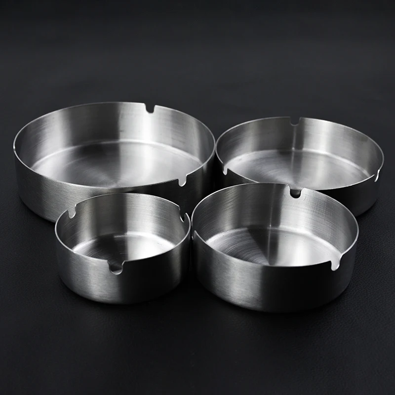 Stainless Steel Round Spinning Ashtray Home Gadgets 8/10/12cm Diameter Ashtray Practical Smoking Accessories
