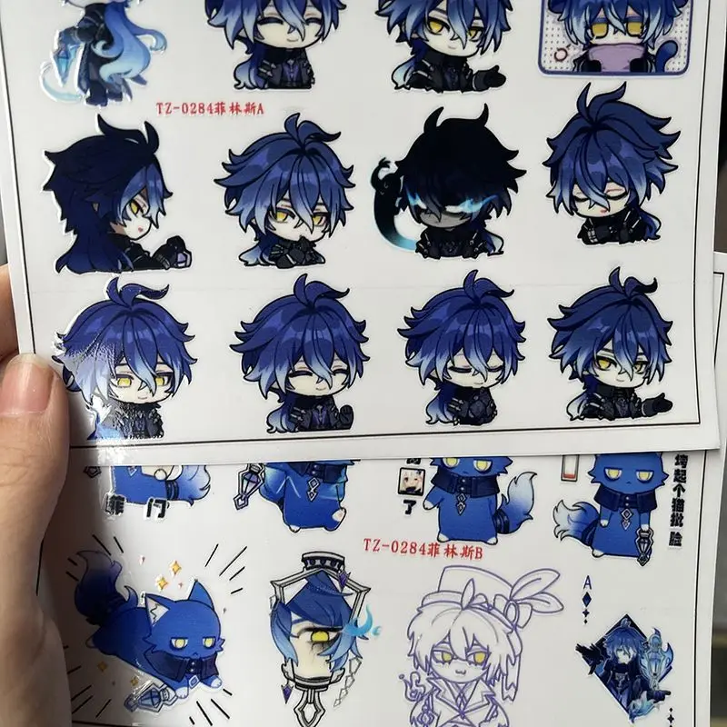 

Anime Genshin Impact Flins Cartoons Waterproof DIY Decals 3D transfers UV DTF Crystal Stickers For Glasses Computer, water cup