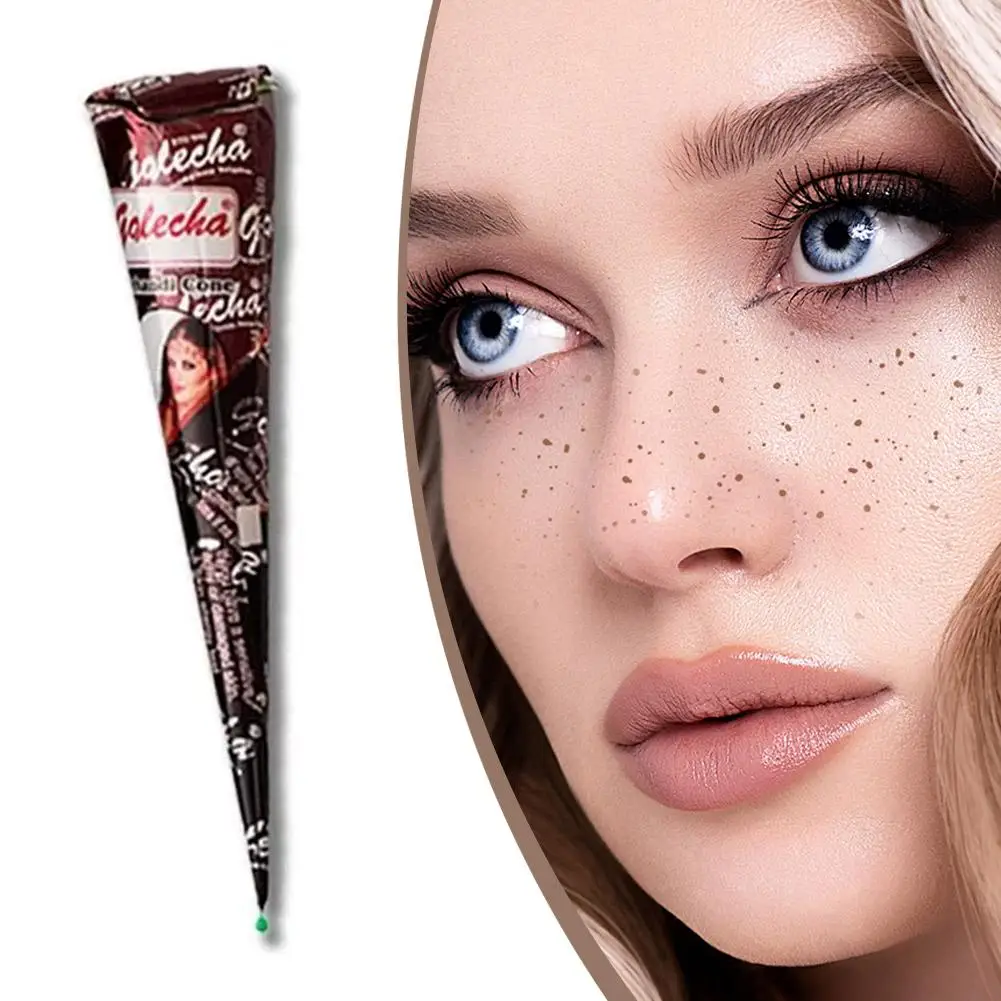 임시 문신을위한 천연 인도 헤나 문신 페이스트 바디 페인트 아트 크림 콘 Diy 페인트 문신 잉크 블랙/브라운 Y0A4