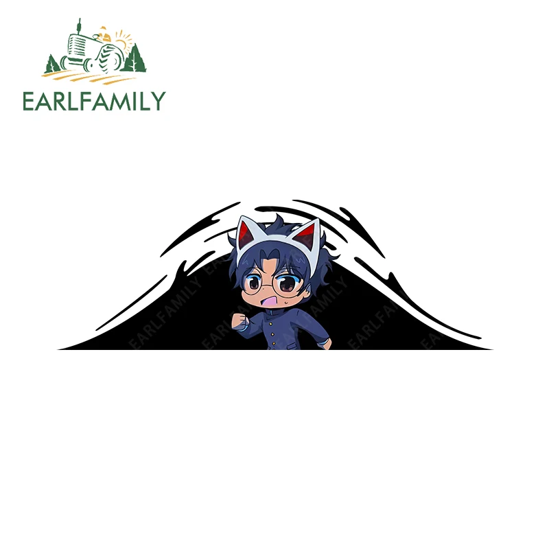 EARLFAMILY Anime Takakura Ken Shocking Face Car Sticker Helmet Rearview Mirror Sunscreen Auto Decal Funny Label Car Accessories