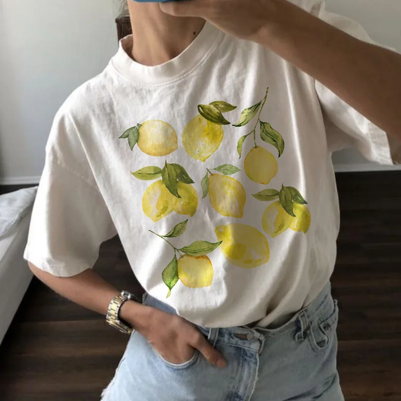 Lemon T Shirt Fruit Vintage For Women Her Boho Flower