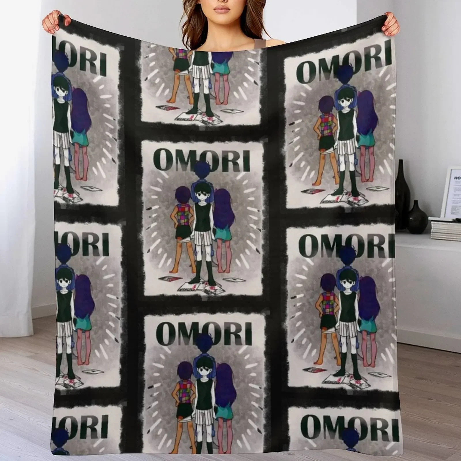 

Omori Aubrey Tshirt - Omori Game Clothing - Omori Sticker Throw Blanket Thins Beautifuls blankets and throws Comforter Blankets