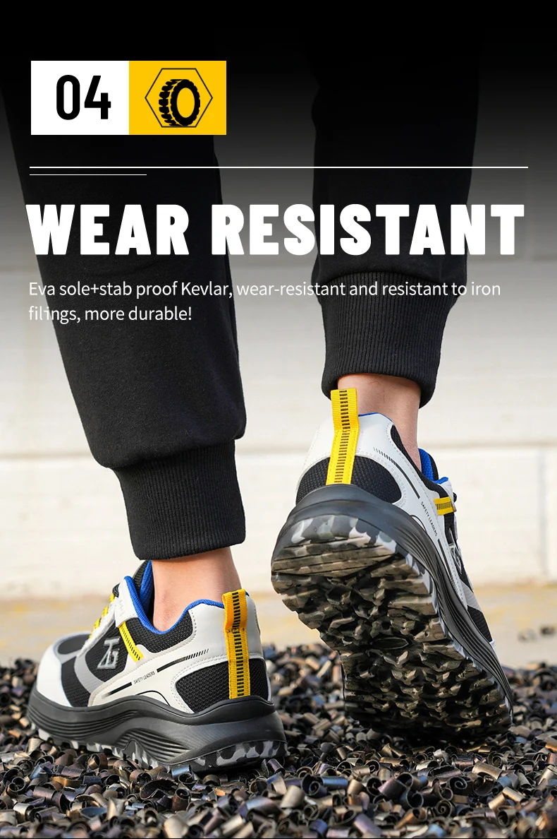 High-quality Work Sneakers For Men Safety Shoes European Standards Protective Shoes Puncture-Proof Steel Toe Shoes Work Boots