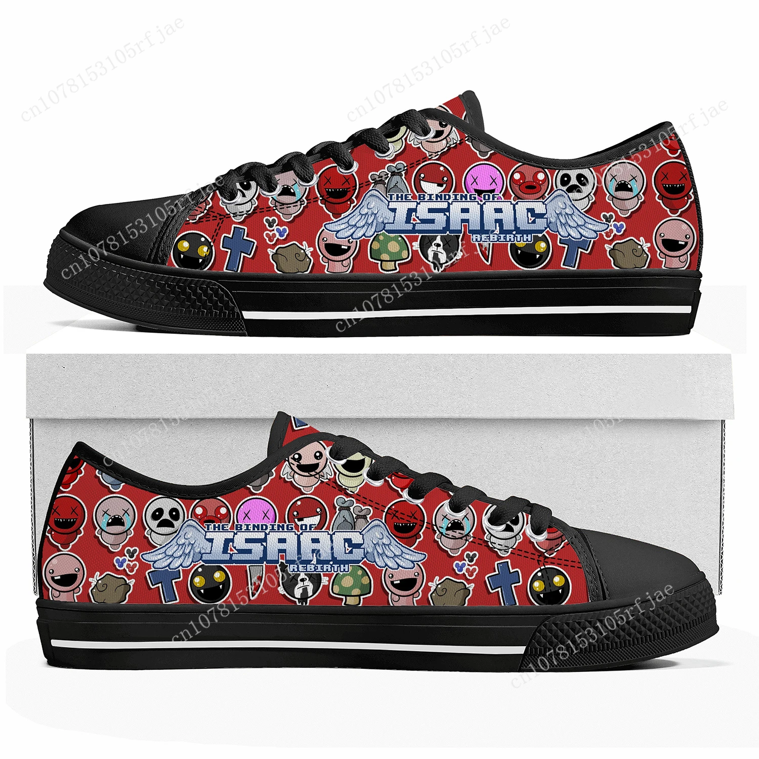 The Binding of Isaac Custom Low Top Sneakers Cartoon Game Womens Mens High Quality Shoes Casual Tailor Made Canvas Sneaker