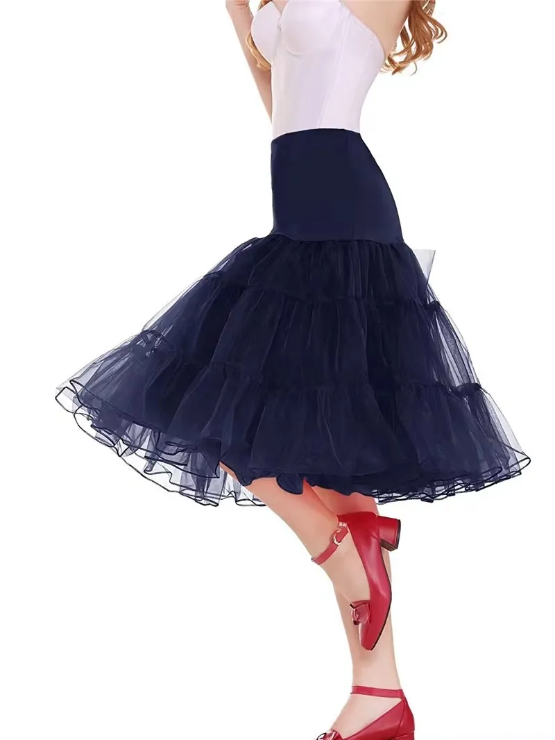 Frete rápido grátis 50s cosplay petticoat rockabilly vestido crinolina para mulher casamento nupcial underskirt rockabilly tutu