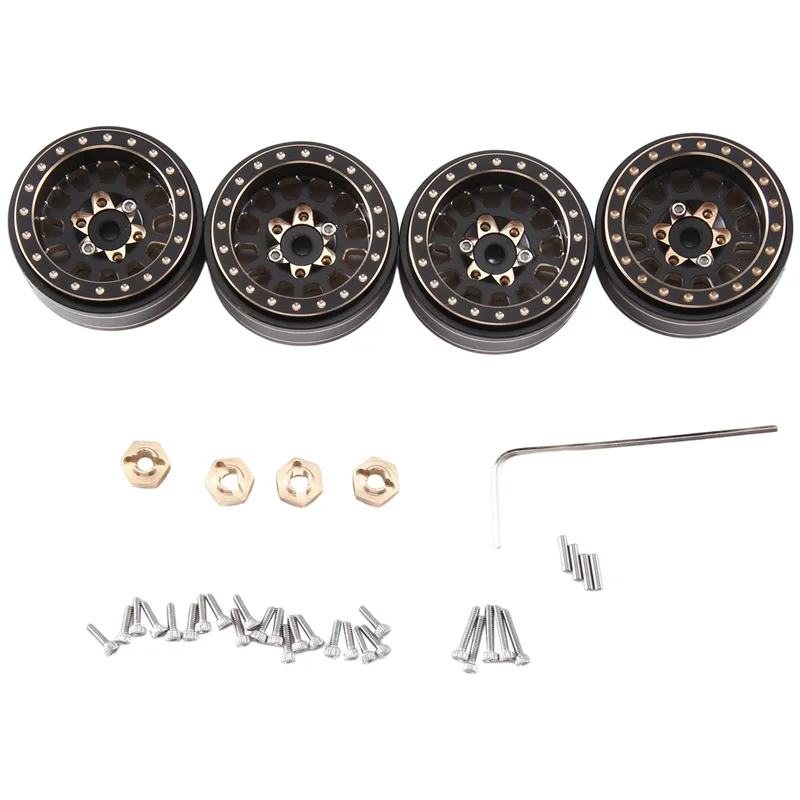 

B05C-4Pcs Радиоуправляемая машина 1,0 Plus, обод колеса и адаптер шестигранной ступицы колеса для TRX4M 1/18, детали для обновления гусеничного автомобиля с дистанционным управлением