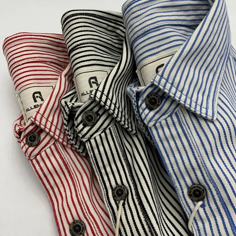 Blouses Men Top Shirt Vintage Turn Down Collar Full Sleeve Tops Striped Y2k Streetwear Casual Punk Splice Shirts 2026 Spring