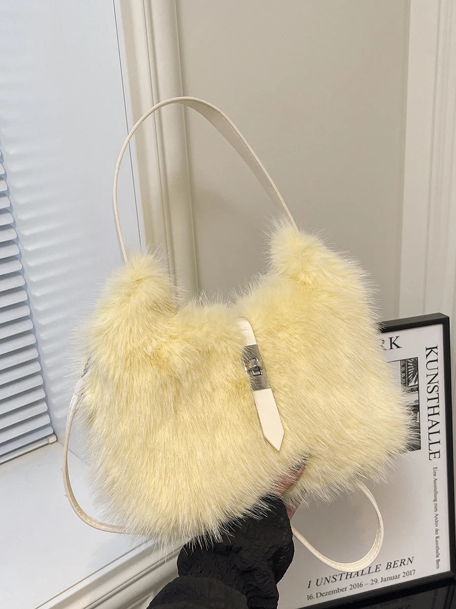 

High Quali Plu Crossbody Bag Sli Cute Underarm Bag Faionable Casual Simple Sle Women's Bag for Young People