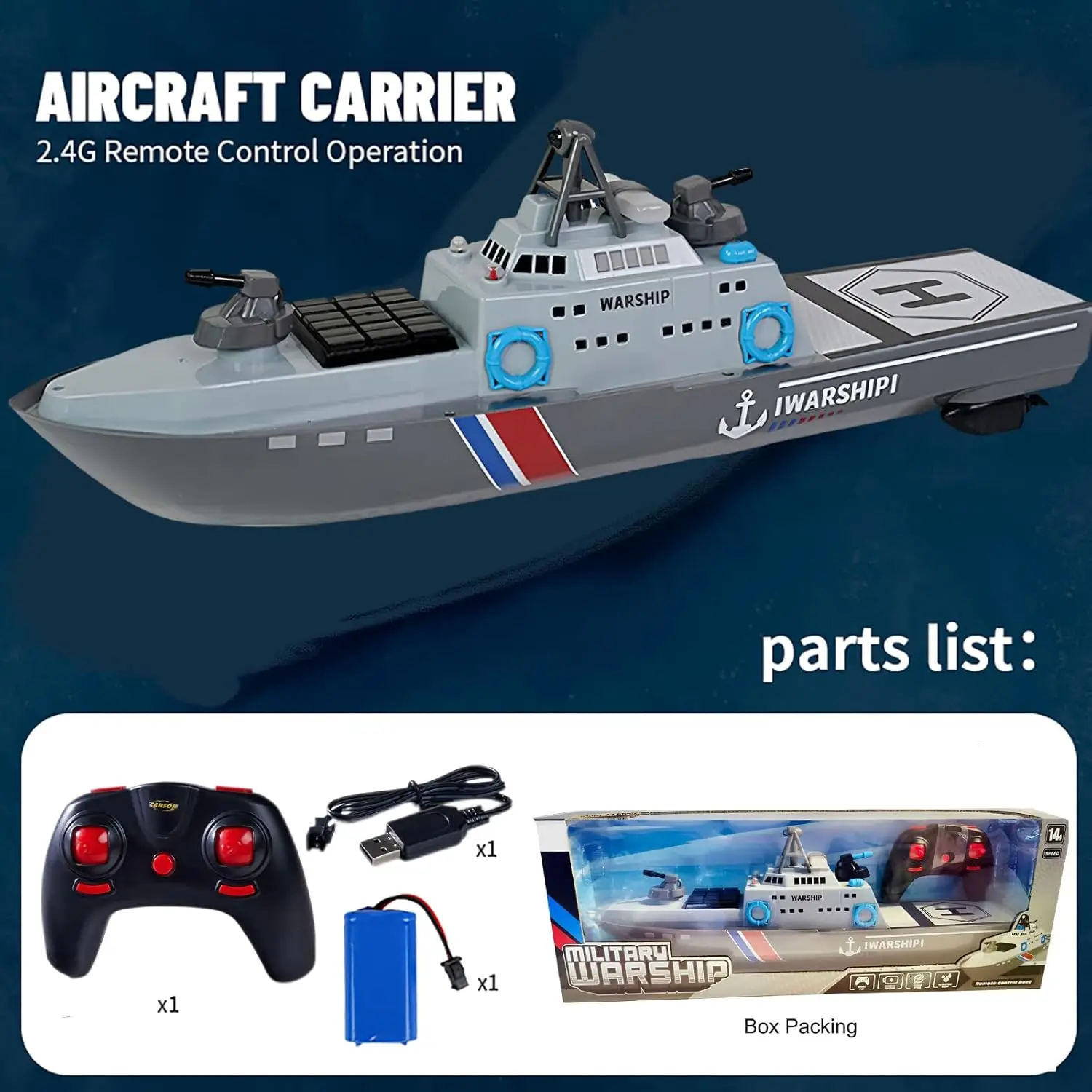 22 "Pollici 56 CENTIMETRI Con Telecomando Nave Da Guerra Corazzata Circraft Carrier 15 km/h 2.4G 8WD RC Barca Spaying Acqua LED Camminata Sul Lago Acqua