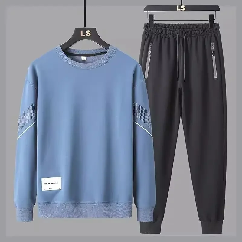 

Casual Sportswear Set Large Size round Neck Sweatshirt And Pants Versatile Loose Fit Male Model Spring Autumn Direct Sale