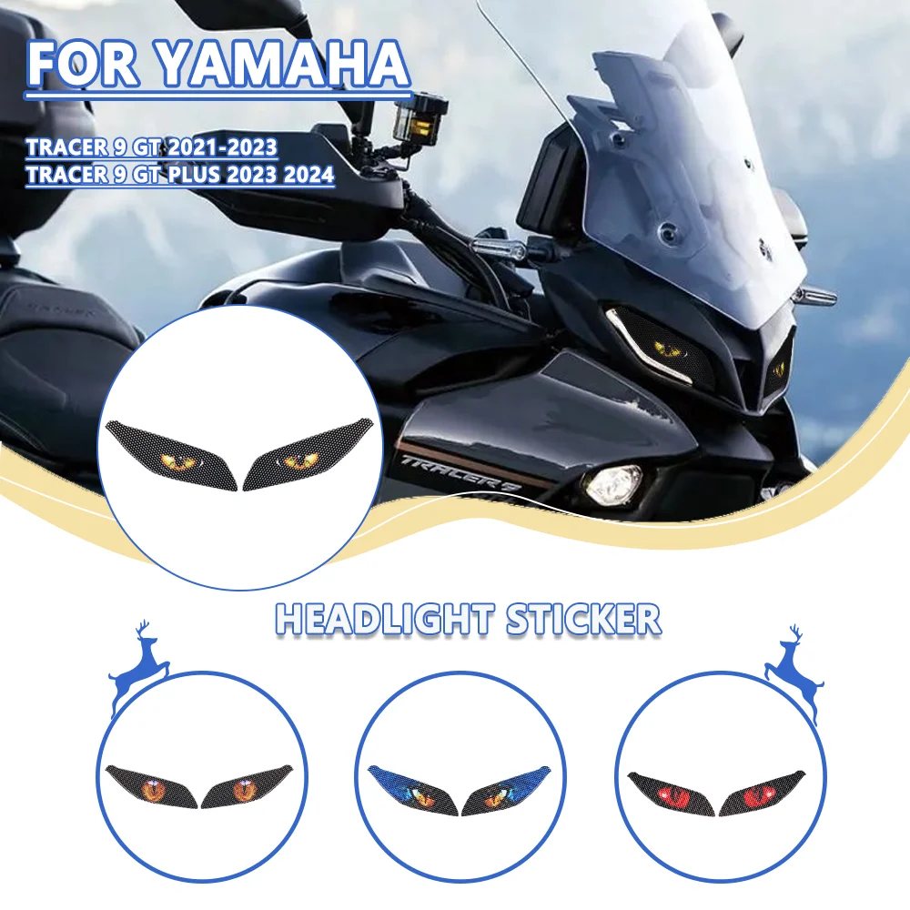 Motorcycle 3D Front Fairing Headlight Guard Sticker Head Light Protection Sticker For Yamaha Tracer 9 GT Plus 2021-2024