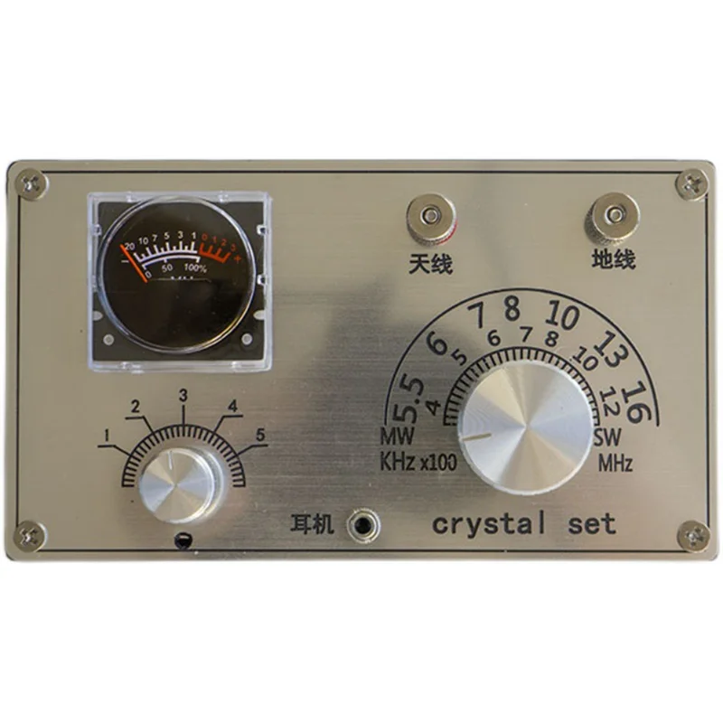 

Минеральное радио DIY Сборочный комплект Компактный красивый с метром Карьерная машина DIY Сборочный комплект