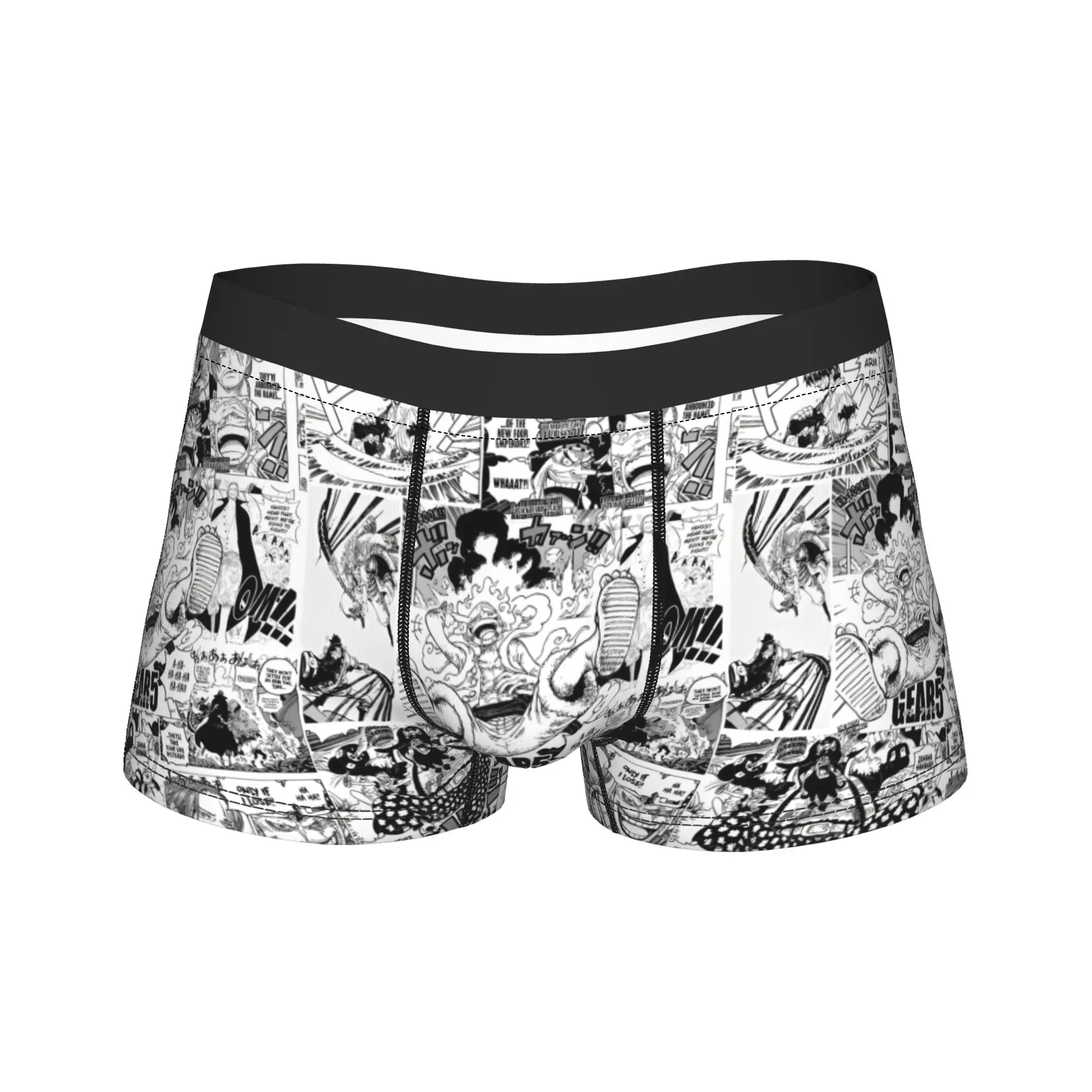 Men Japan Anime Zoro Luffy Skull Boxer Briefs Shorts Panties Breathable Underwear One Piece Manga Male Novelty S-XXL Underpants
