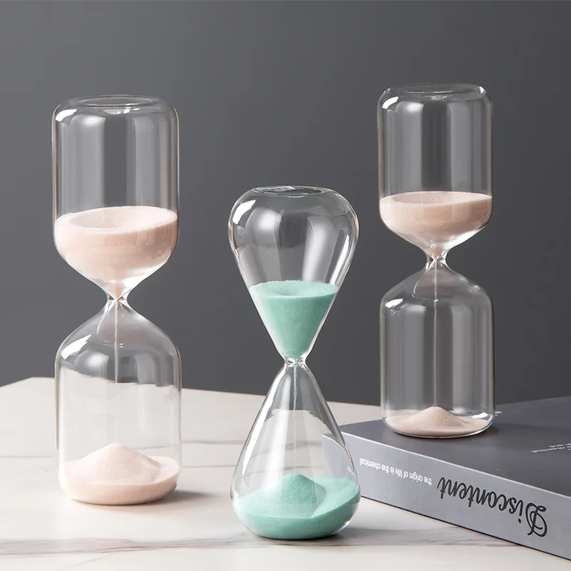 15/30/60mins Colorful Hourglass Sand Timer Kitchen School Crystal Hour Glass Sandglass Sand Clock Tea Timers Home Decoration