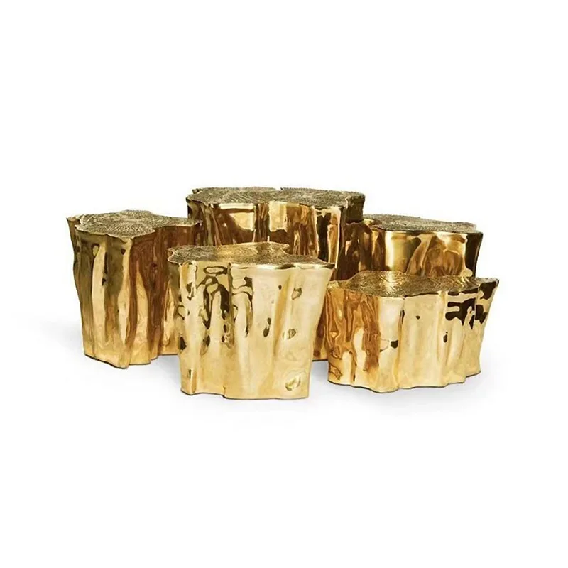 

Stainless steel special-shaped corner few light luxury villa luxury living room household irregular tree roots