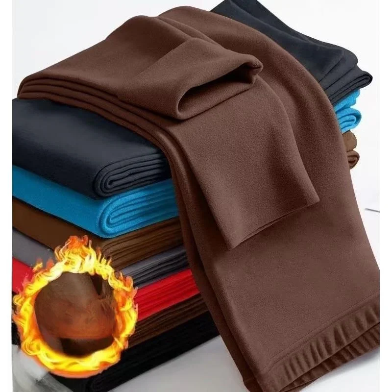 Thiened الألمانية المخملية بناطيل تدفئة الرجال ملابس داخلية Fce اصطف الخريف Spwear حجم كبير التخسيس طبقة قاعدة بنطلون