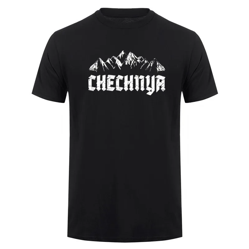 Republic Of Chechnya T Shirt Unisex Chechen Mountains T- Shirt Short Sleeve Cotton Tops DY-421