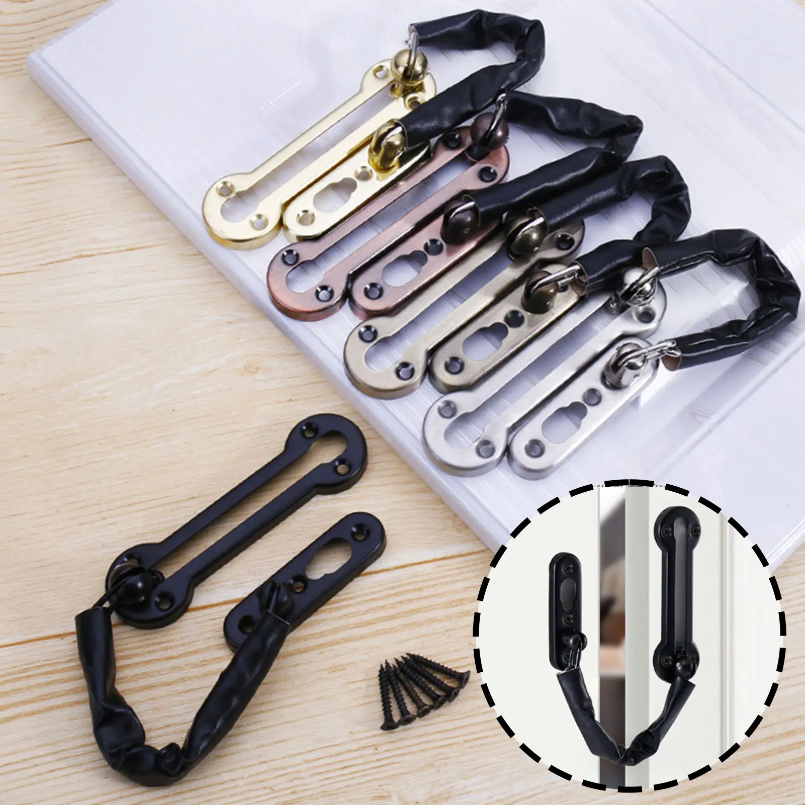 Anti-Theft Chain Door Lock Door-Bolt Stainless Steel Securitys Front Door Chain Enhanced Home Securitys Privacys Identification