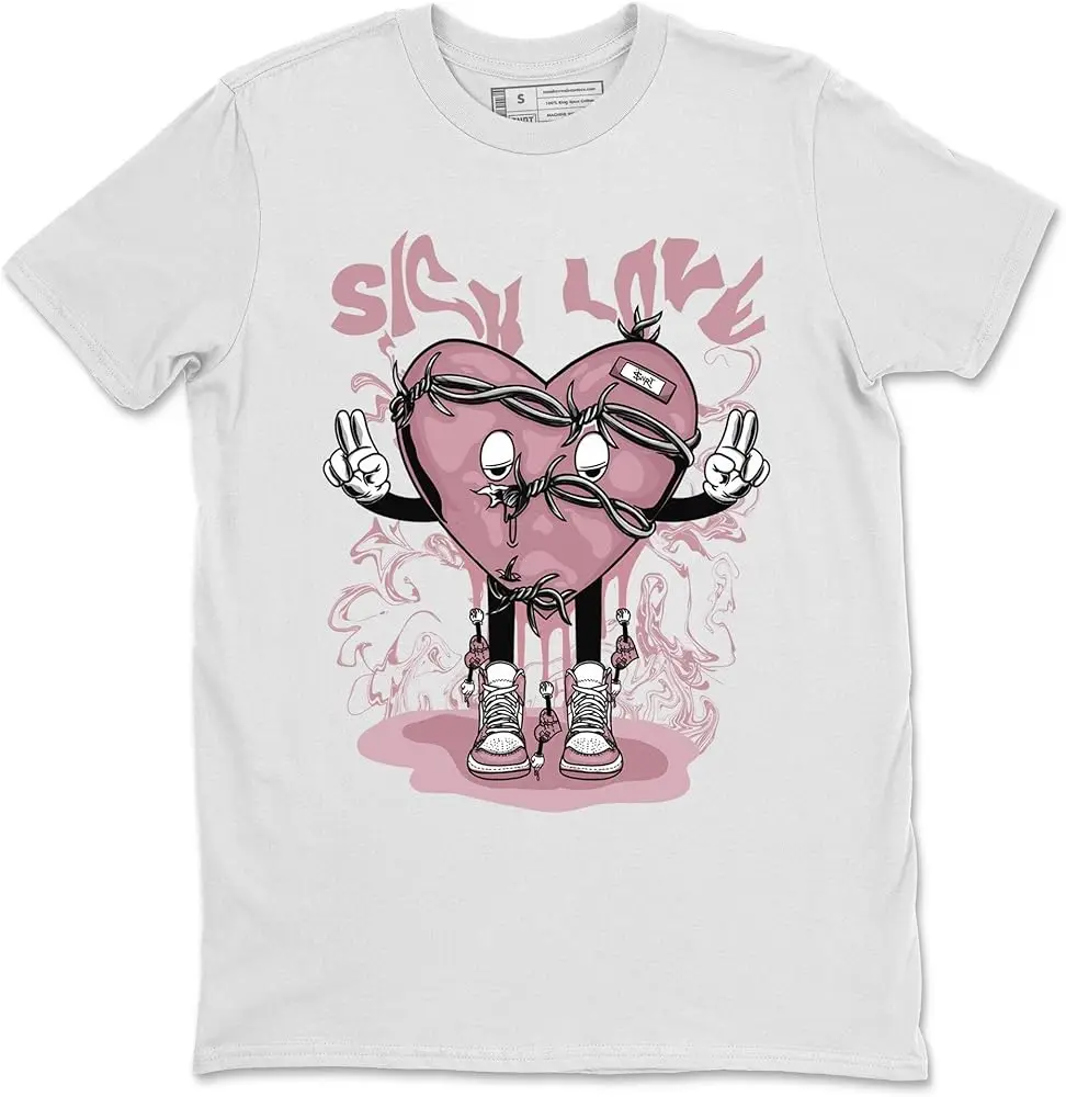 Graphic Tees Sick Love Design Printed 1 Mauve Sneaker Matching T-Shirt Y2K tops Unisex Summer Short Sleeve