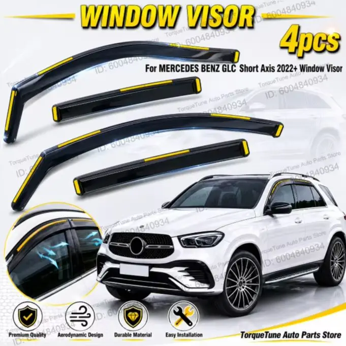 Premium Factory Wholesale Injection Deflector Direct Fit Easy Installation Window Visor For MERCEDES BENZ GLC Short Axis