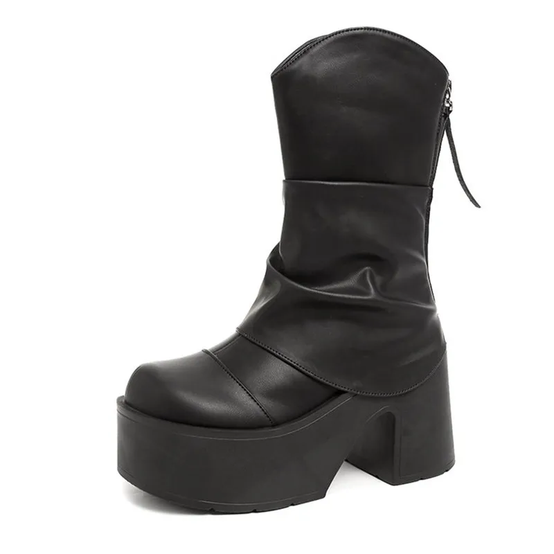 

2025 женские черные ботинки, новые зимние модные роскошные мотоциклетные ботинки с пряжкой и ремешком, удобные уличные нескользящие туфли на среднем каблуке