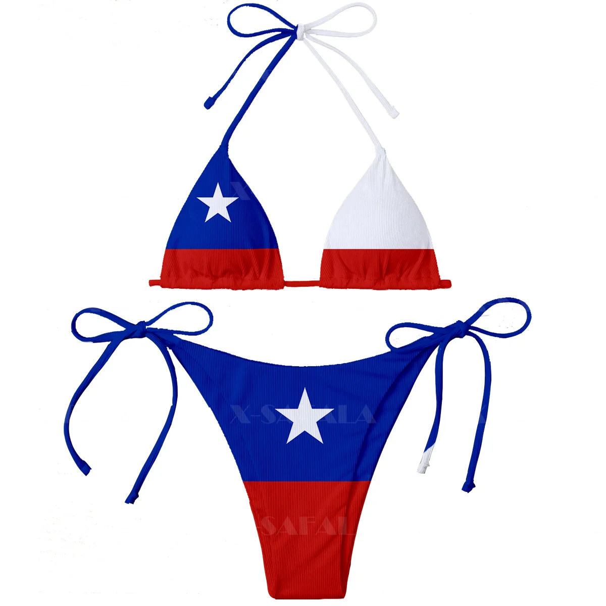 Amerykański kraj Chile Cuba Puerto Rico flaga zestaw damskie Bikini Micro z nadrukiem 3D letnie stroje plażowe Sexy kostiumy kąpielowe plażowe