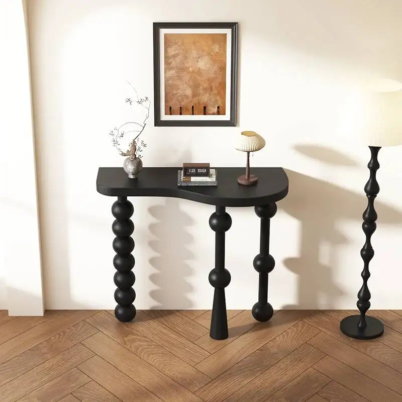Black Narrow Console Table Kawaii Elegant Design Minimalist Console Table Trendy Luxury Console Meuble Living Room Furnitures image 5