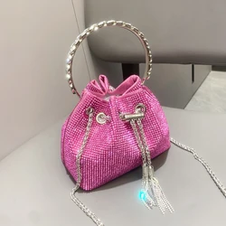purses and handbags bags for women luxury Designer bucket clutch purse evening banquet bag Crystal rhinestone shoulder bags