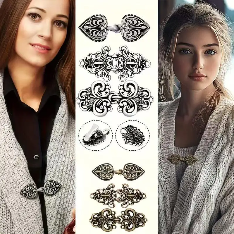 Fashion Winter Retro Sewing Cardigan Clip Sweater Blouse Pin Shawl Brooch Clip Clasps Casual Party Accessories Gift