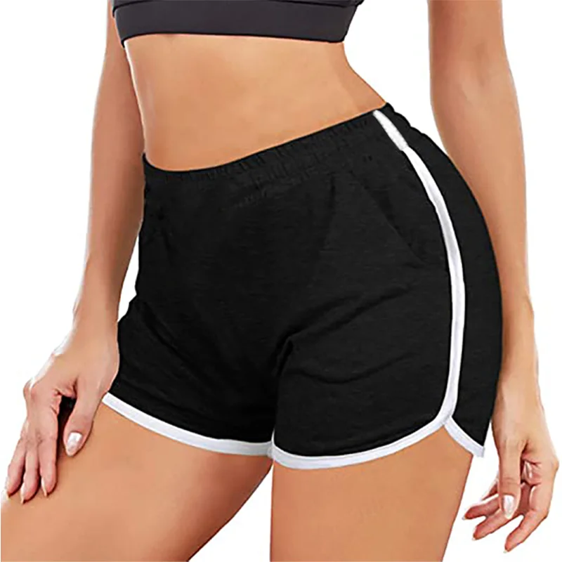 Women Casual Shorts Patchwork Fitness Workout Summer Shorts Female Elastic Skinny Slim Beach Short