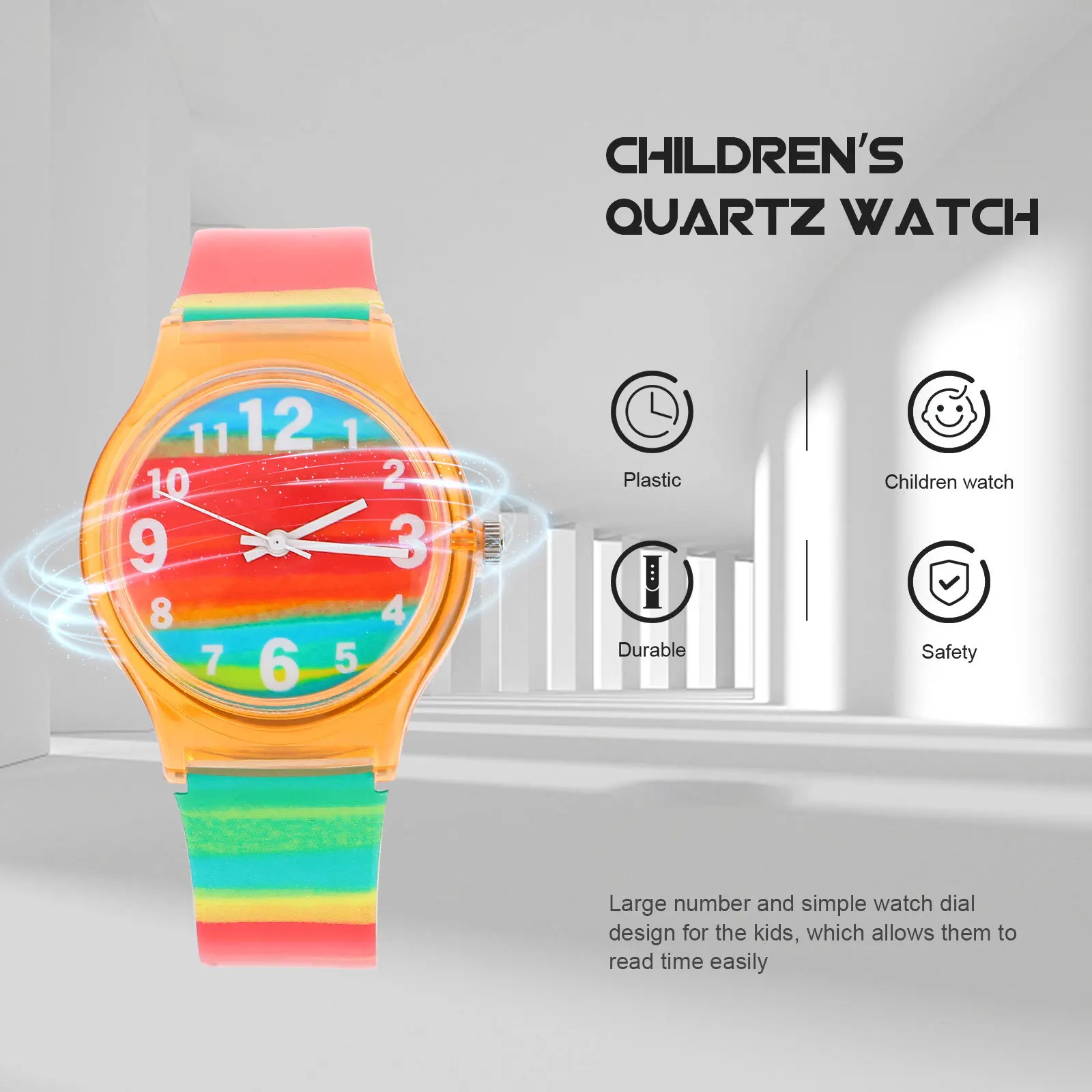 Student Watch Silicone Band Quartz Movement Stylish Design For Daily School Shopping Party Wear Student Fashion Wrist