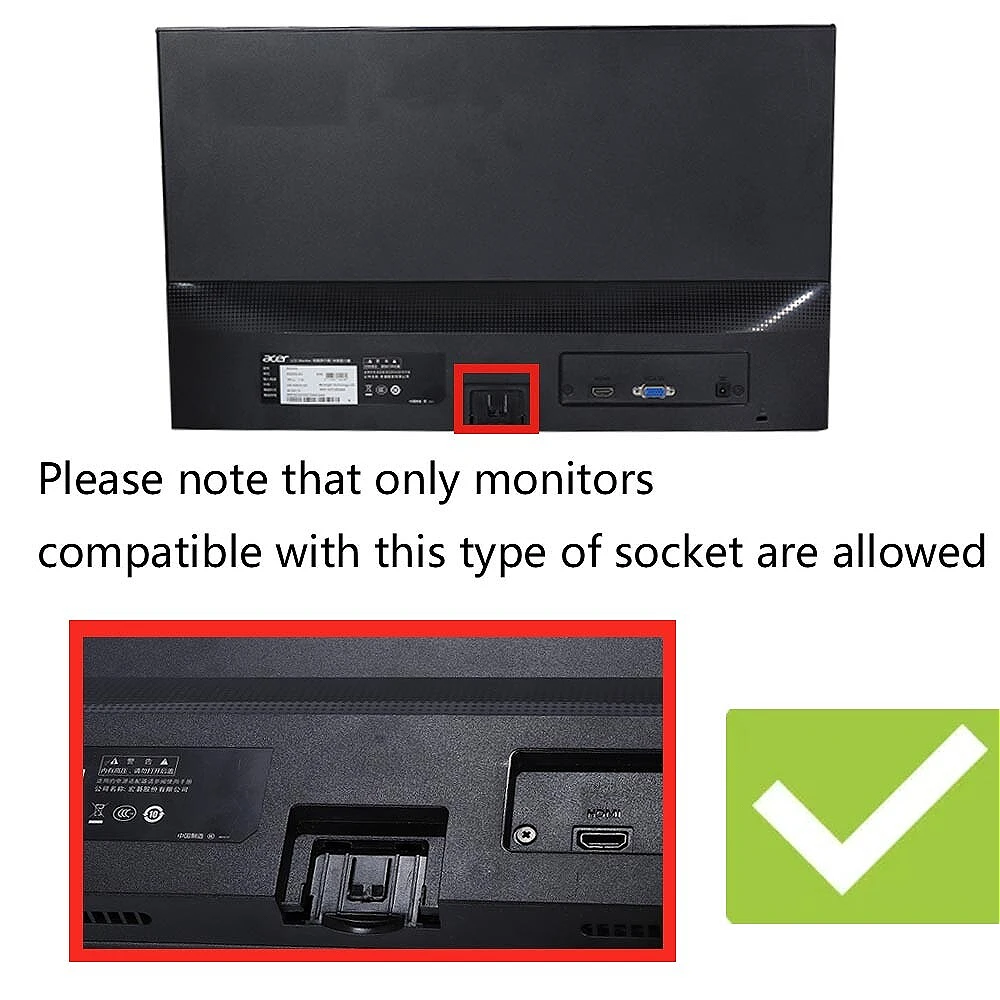 Compatible con Acer Wall Mount Adaptador VESA SA240Y R221Q SB220Q bi R241Y RT270 SA220Q Abi SA230 bi Monitores 75x75MM 100x100MM