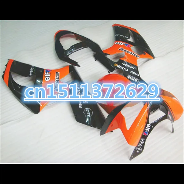 

Fairing parts fit for KAWASAKI Ninja ZX6R 03 04 Motorcycle ZX 6R 636 2003 2004 ZX-6R Orange black ABS Fairings set D