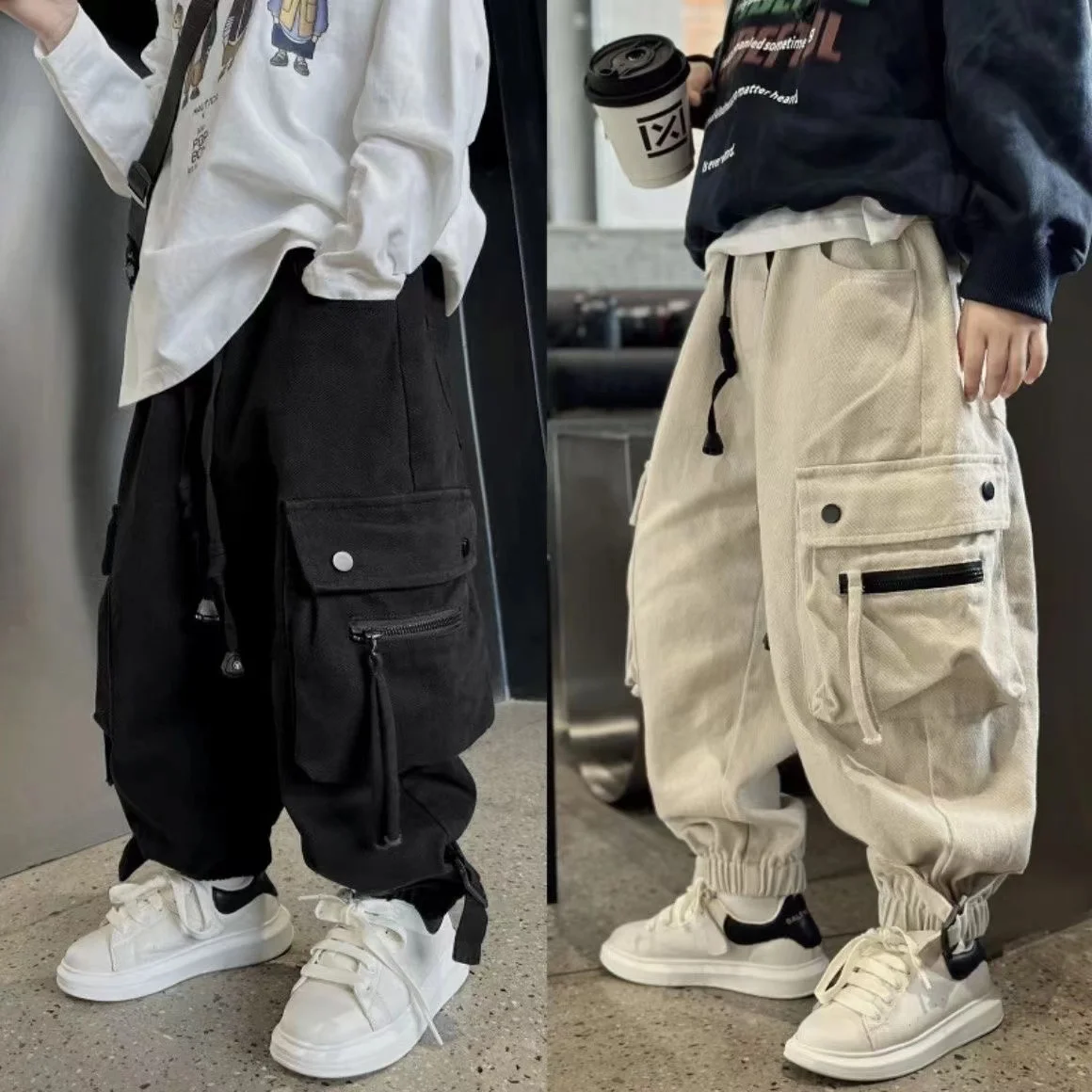 8-18Y Boys Cargo Pants Spring and Autumn New Children's Pants Boys' Loose Casual Pants Big Boy's Clothing Kids Clothes Teenagers