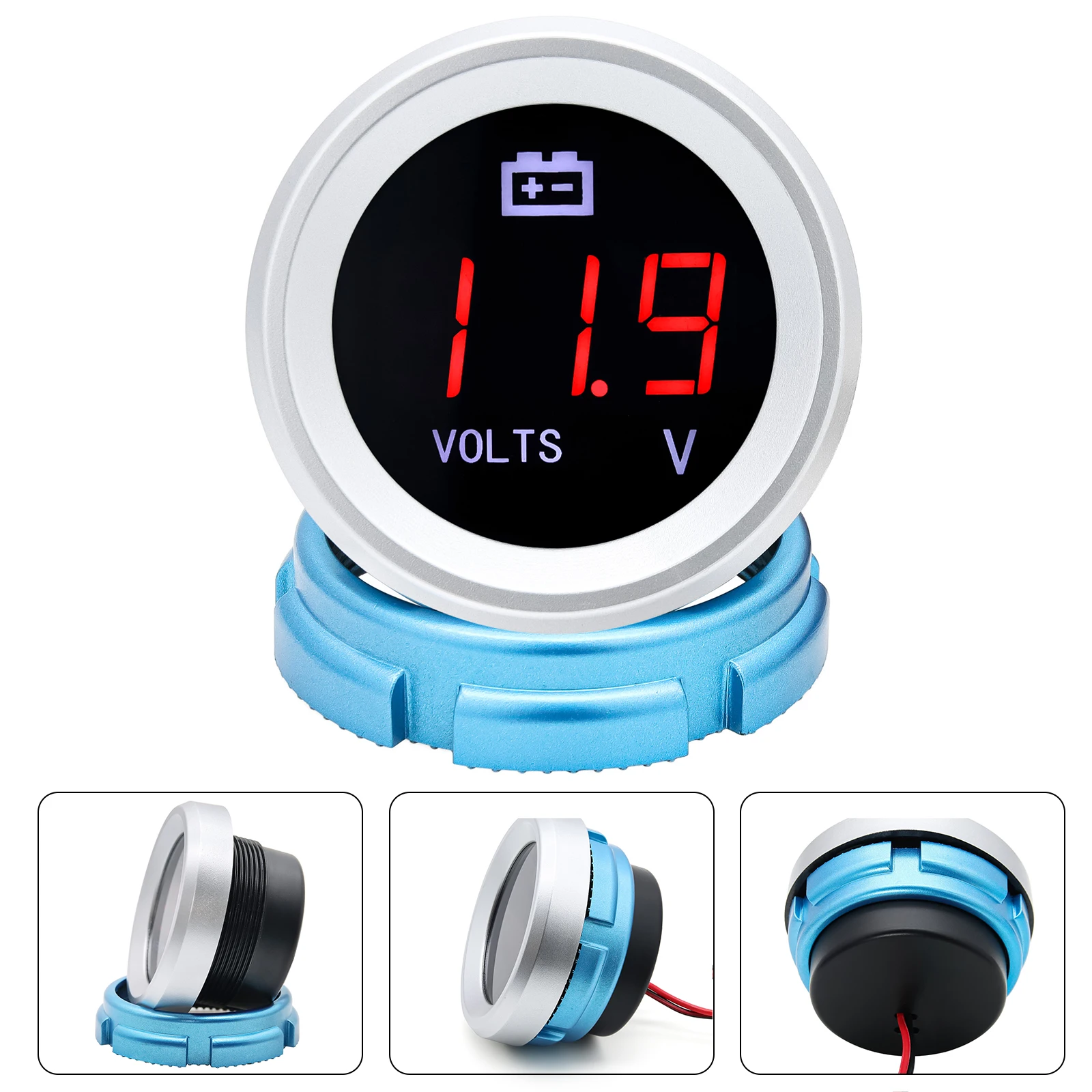 52mm Wassertemperaturanzeige Auto Digital Meter LED-Anzeige Kraftstoffstandsanzeige Voltmeter Öldruckmesser mit Alarmfunktion – Detail 17