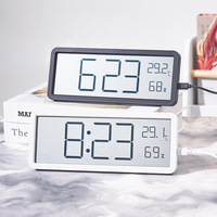 LCD Screen Ultra-thin Electronic Clock Multifunctional Thermometer Hygrometer Temperature Humidity Digital Clock Battery Powered