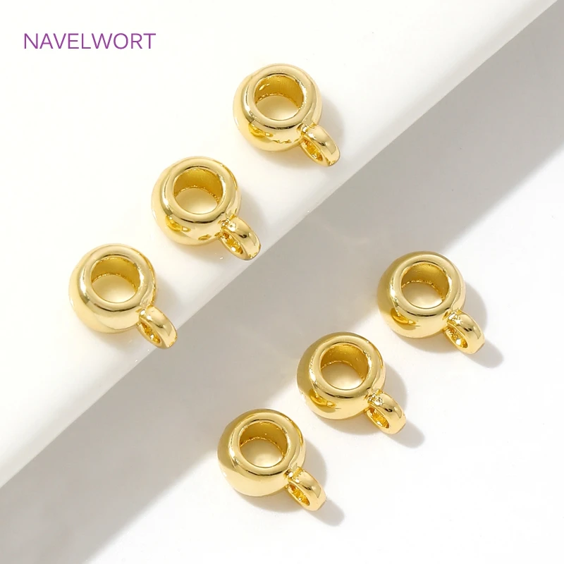 18K Gold Plated Round Pendant Bail,Bailes For Jewelry,Brass Pendant Bail Connector,DIY Bracelets Jewelry Making Accessories