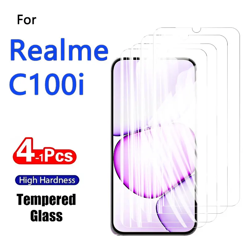 1–4 Stück Displayschutzfolien für Realme C100i C 100 I C100 100i, vollständige Abdeckung, HD-Hartglas, Kristall, hochaluminiumhaltig, kratzfest