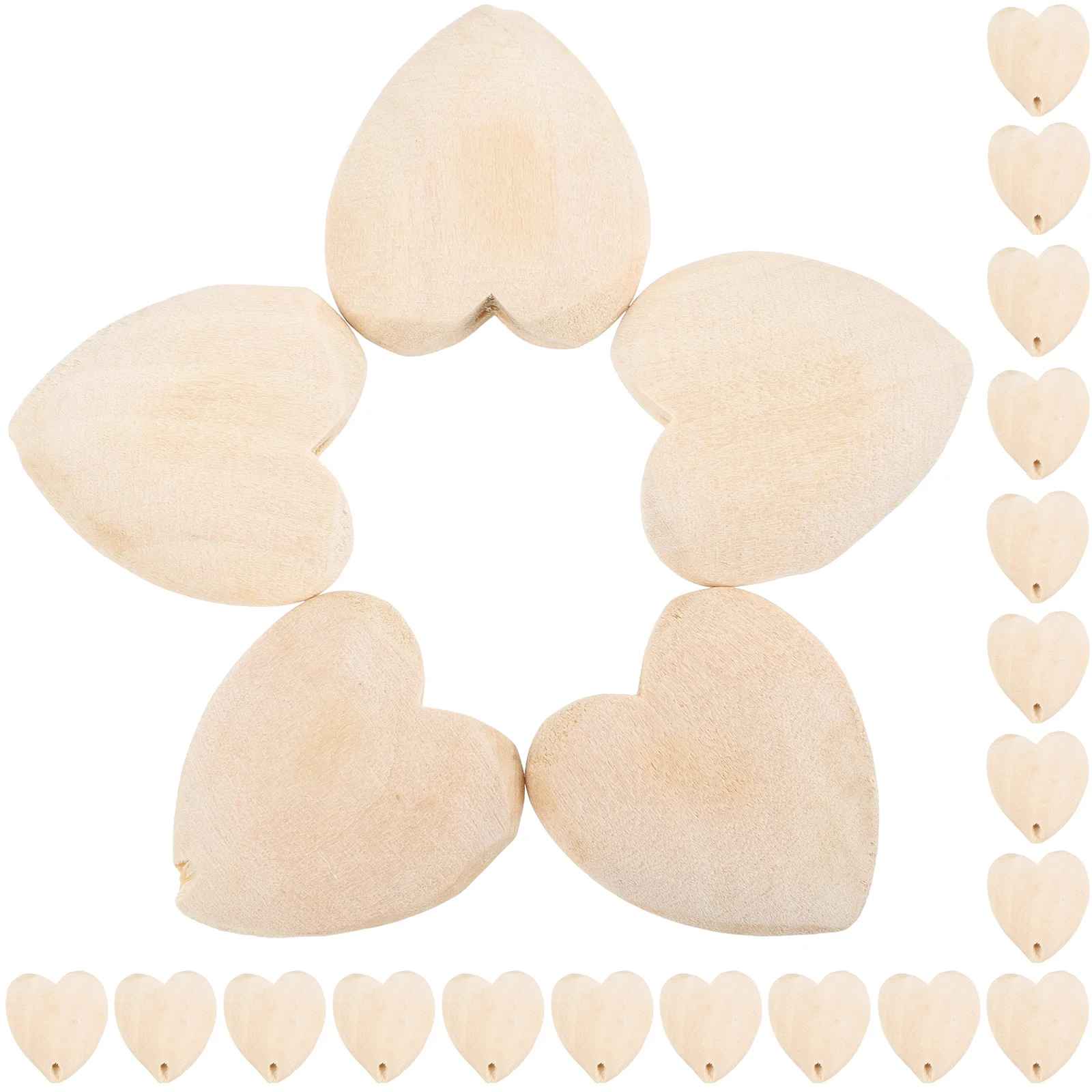 

100pcs Wooden Heart Beads for Valentine Jewelry Making Unfinished Paintable Garland Decor Necklace Bracelet Accessories