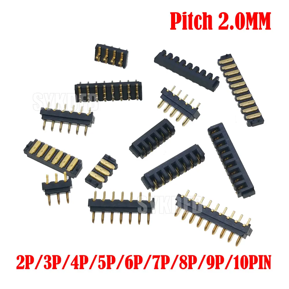 

10PCS /Lot Pitch 2.0 MM 2 3 4 5 6 7 8 9 10 11 Positions Right Angle Plug Socket High Current Blade Battery Connector