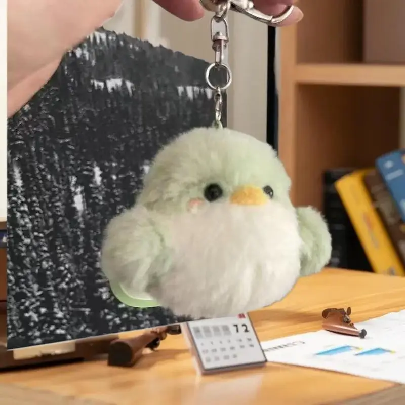 Adorable sac à dos de poupée d'oiseau de dessin animé, porte-clés pendentif en peluche de haute qualité