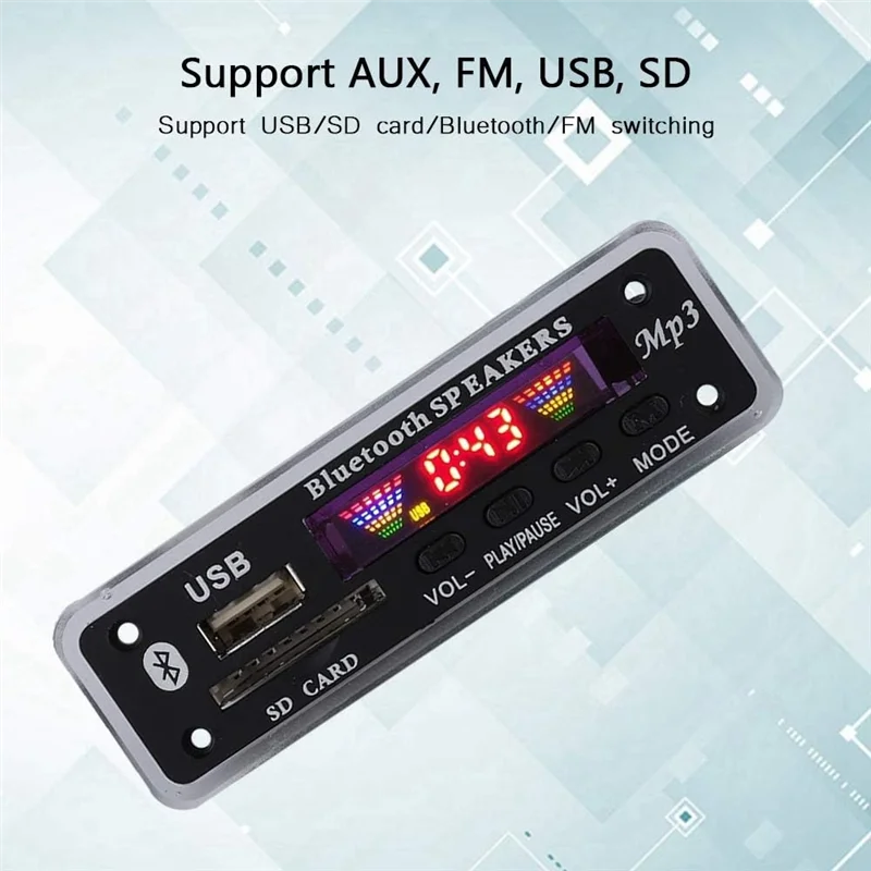 -A14E 12V Bluetooth 5,0 Audio Decoder Board Mp3 Audio Modul USB AUX SD FM Radio Decoder Board Modul für Auto Ersatzteile Teile