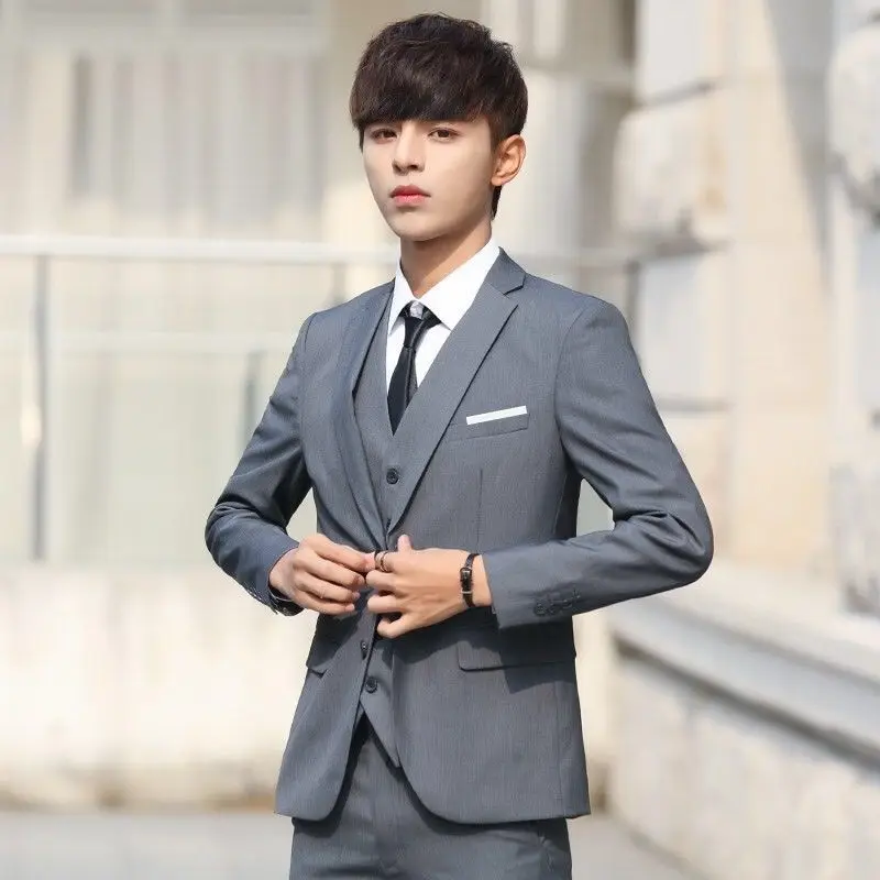 Coat Dress Slim Fit Thin Men's Suit Jackets Gray Business Party Male Blazer Classic Fashionable Premium Fashion 2024 New