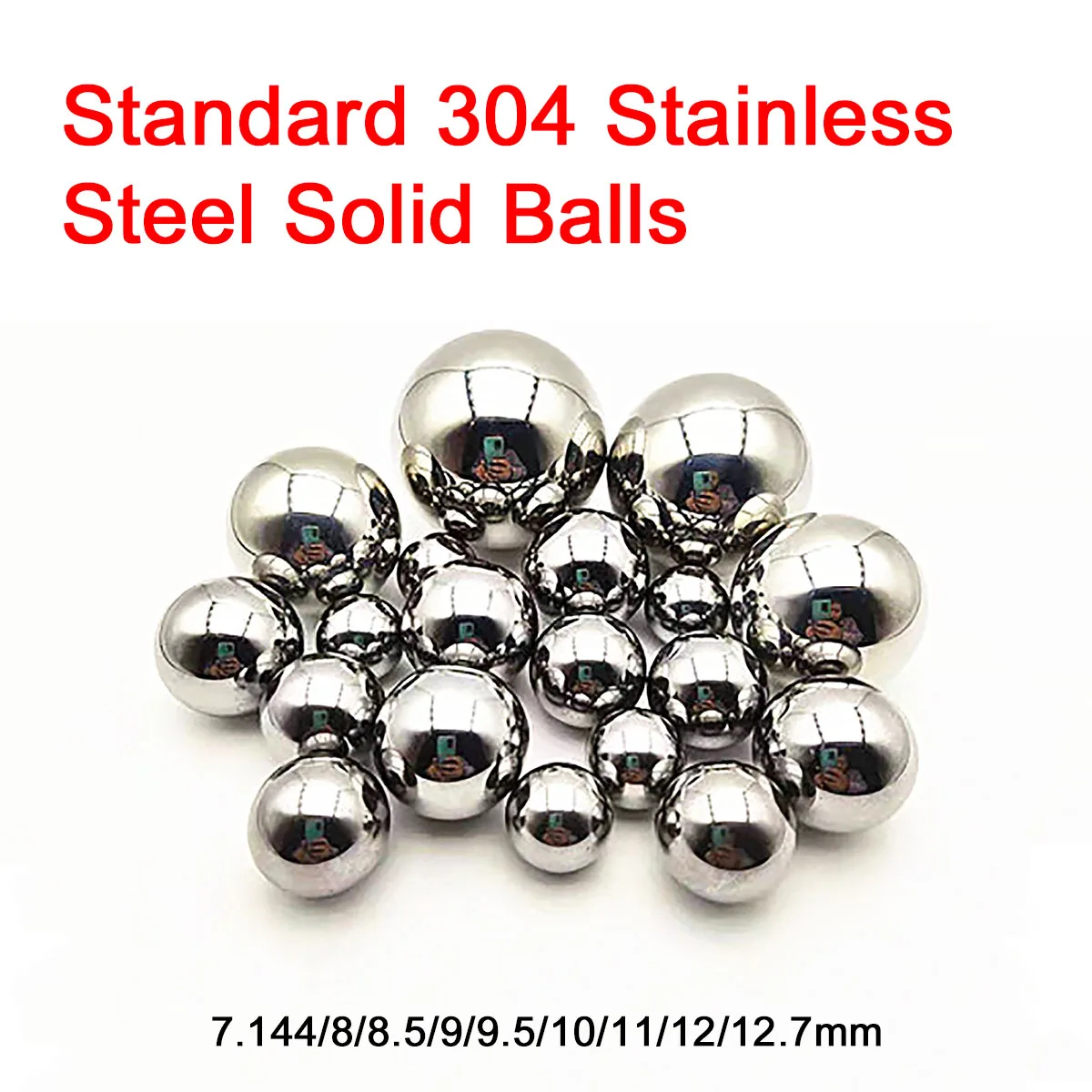 10/50/100/200Pcs Standard 304 Stainless Steel Balls 7.144/8/8.5/9/9.5/10/11/12/12.7mm Solid Roller Bead Anti-Rust Anti-Corrosion