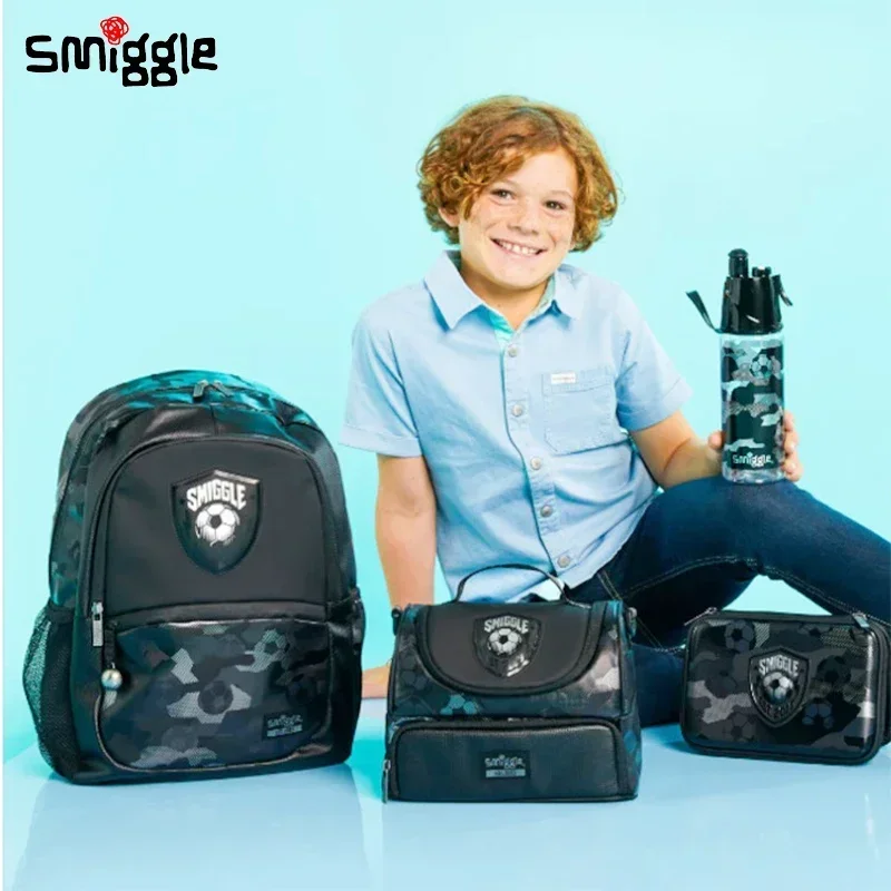 Australian Smiggle School Bag 21st Anniversary Black Grey Football Commemorative Backpack Lunch Bag Student Gift