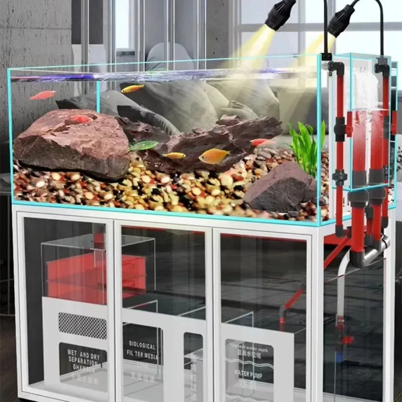 Modern Office Fish Tanks Aquariums Glass Arowana Originality Luxury Aquariums Cabinet Multifunction Pet Products Acquario LLAQ