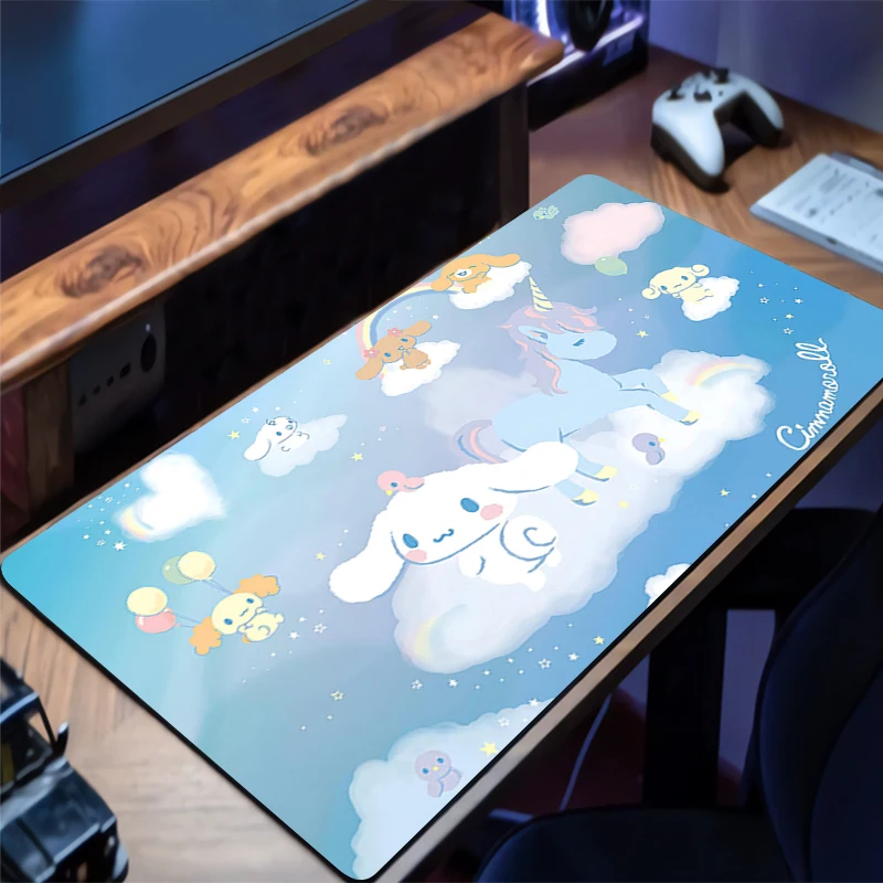Extra gaming mouse pad cinnamoroll computador gamer xxl mini pc escritório portátil teclado tapete mouse tapete de mesa de borracha antiderrapante