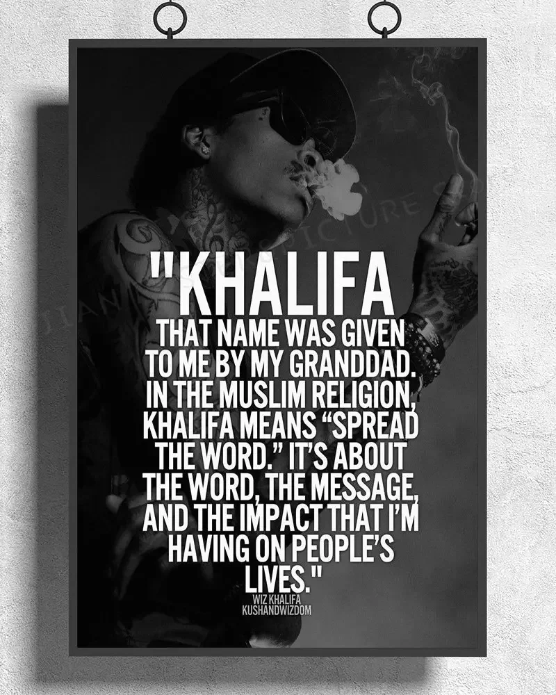 H174 Wiz Khalifa Music Rapper Wall Sticker Silk Poster Art Home Office Deco